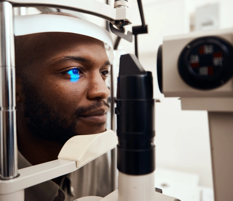 Man getting an eye exam