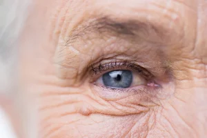 Closeup of senior woman's eye